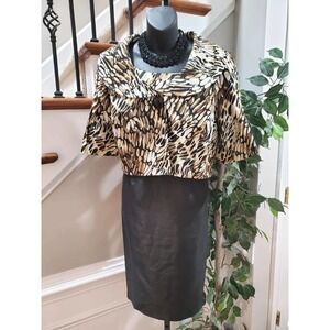 LE Bos Women's Multicolor Single Button Jacket & Strapless dress 2 Pc's Set 18WP